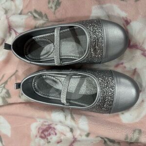 Disney Silver Glitter Mary Jane Dress Shoes for Kids